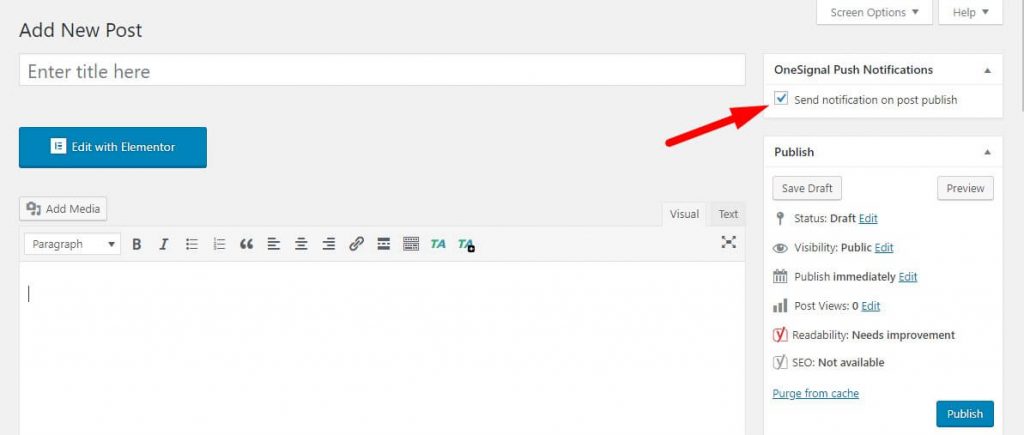 Auto push notifications onesignal in wordpress