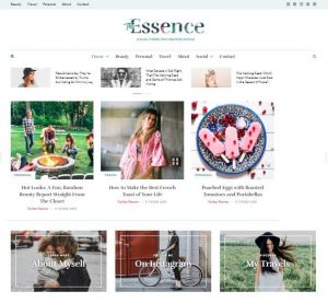 Essence WordPress theme for blogging or magazine by wpmethods.com