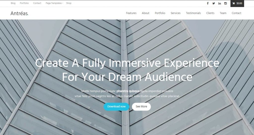Antreas the best business wordpress theme for your website