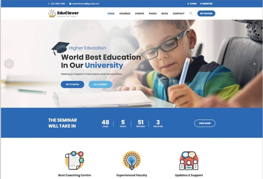 EduClever the best educational wordpress theme for your website