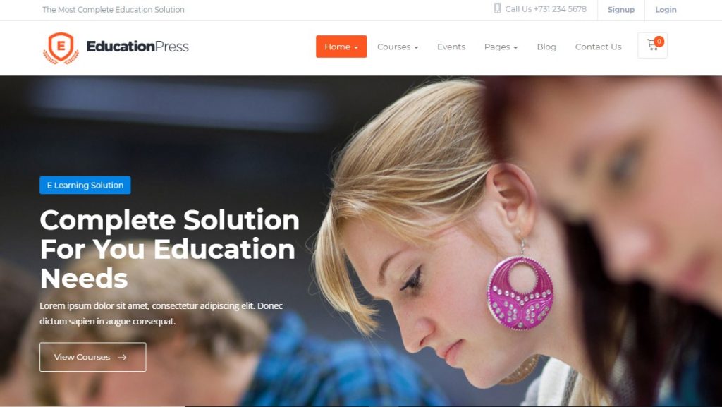 EducationPress the best education wordpress theme for educational website
