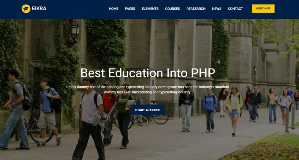 Eikra is the best wordpress theme for education website