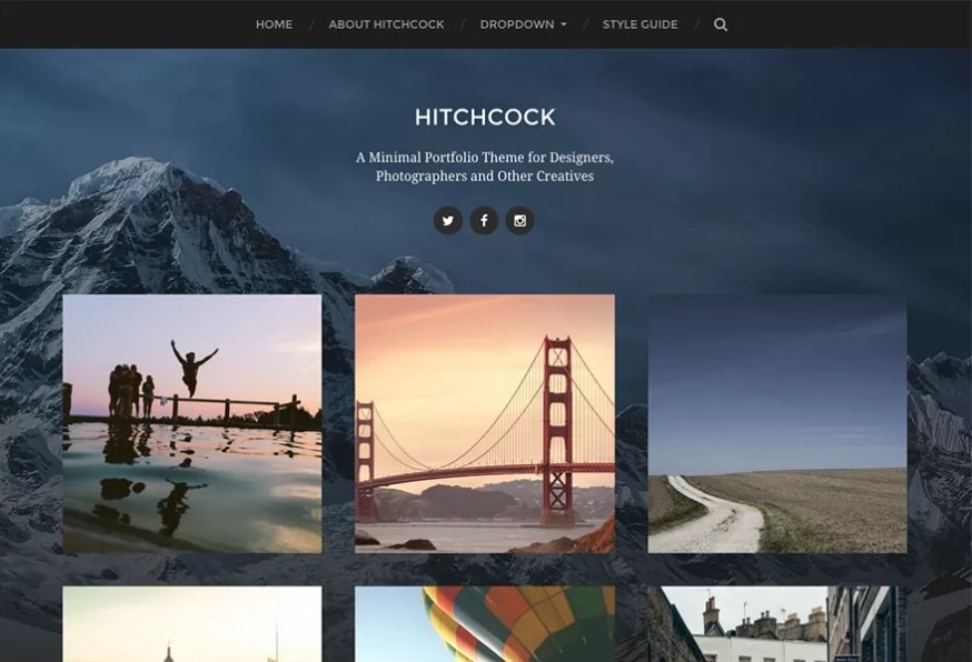 Hitchock the best wordpress portfolio images theme for photograppers