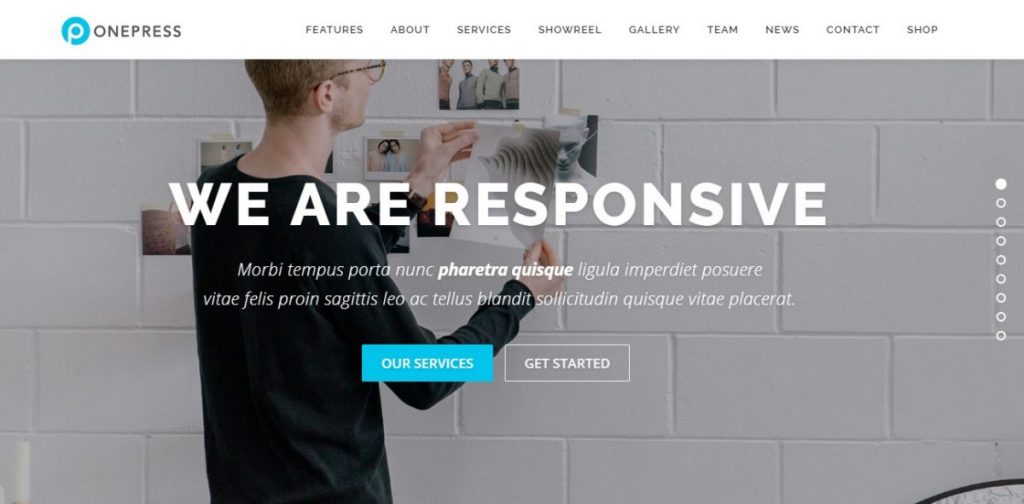 OnePress the best free business wodpress theme for clean