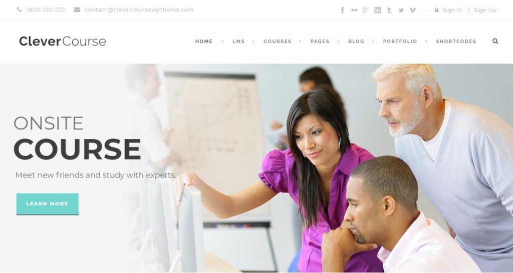 Onsite Course the best CMS wordpress themes for any education websites