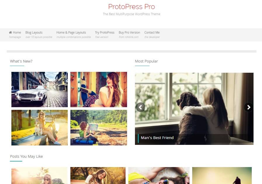 ProtoPress Pro the best wordpress freee photography theme