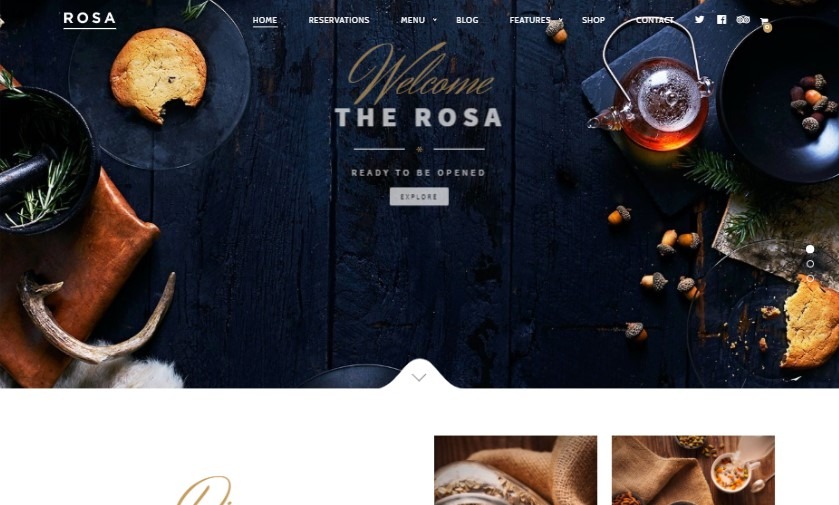 Rosa the best restaurant wordpress theme