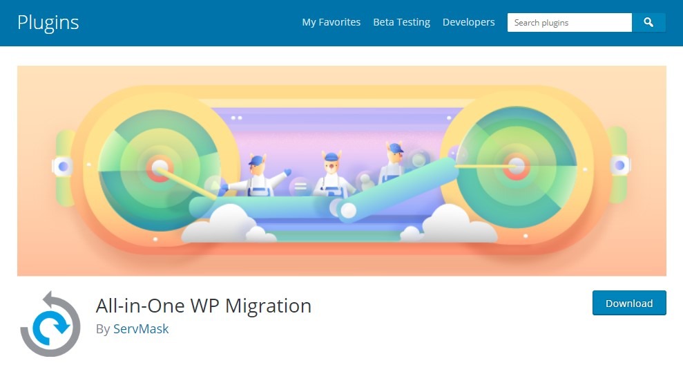 All-in one WP migration to move wordpress site