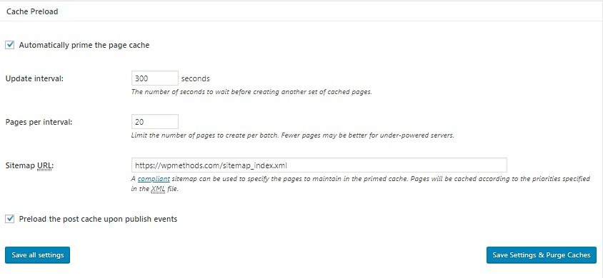 Cache Preload by W3 total