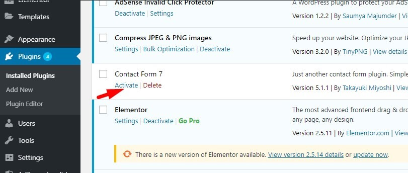 active buttion plugin of wordpress