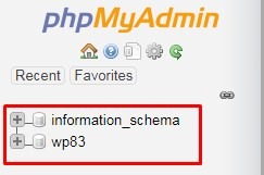 phpmyadmin database list