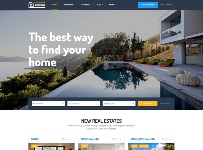 ApusHome is wordpress theme for real estate company