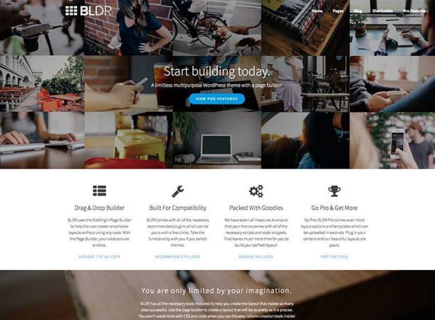BLDR is the best wordpress themes for portfolio