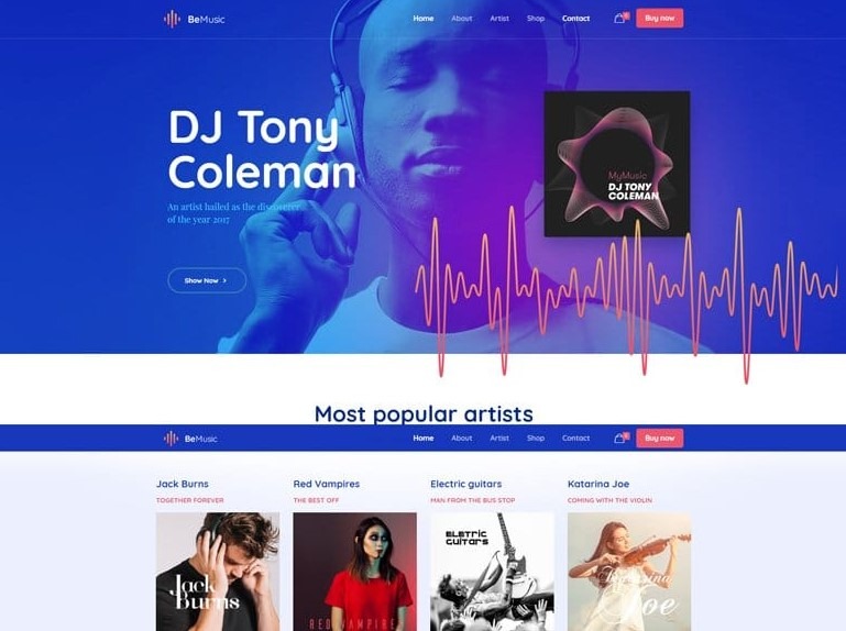 BeTheme another of multipurpose Best WordPress Themes for Musicians 