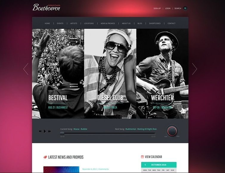 Beat Heaven is Best WordPress Themes for Musicians or music website