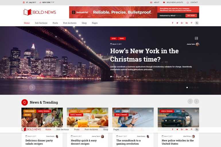 BoldNews is another of Best wordpress themes for newspaper or online news