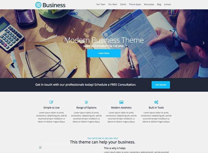 Business is the best wordpress themes for free