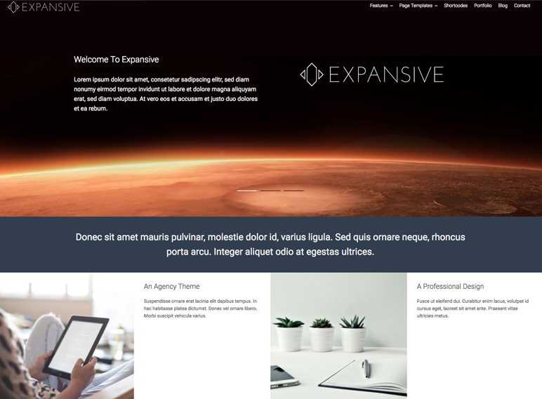 Expansive the best wordpress themes for free and popular