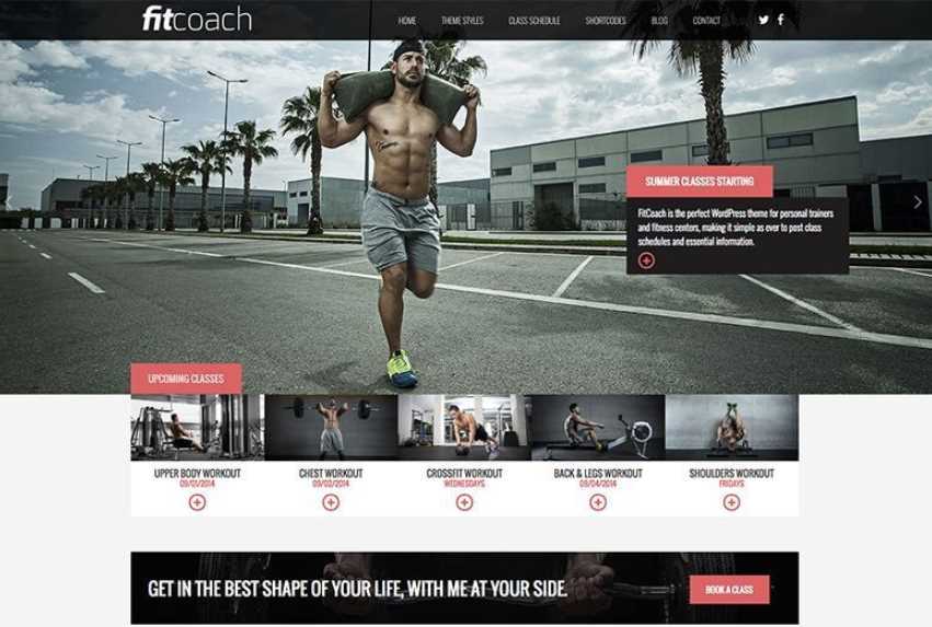 Fitcoach the best free wordpress themes for Fitness or business