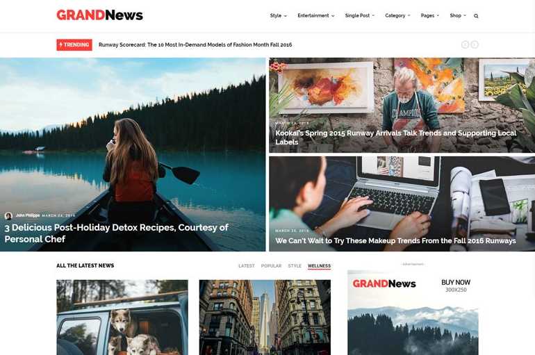 GrandNews the best wordpress themes for newspaper or online news portal website