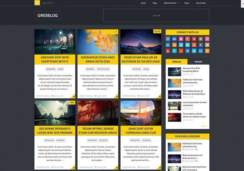 Gridblog is the best free woredpress themes for blog