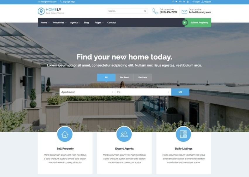 HomeLy the best wordpress real estate theme