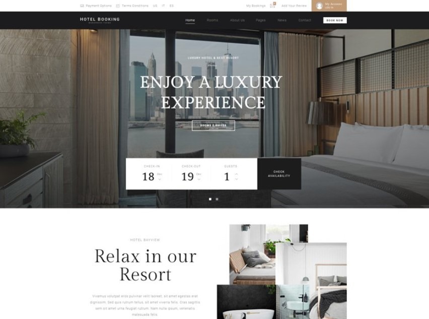 Hotel Booking the best wordpress themes for hotels