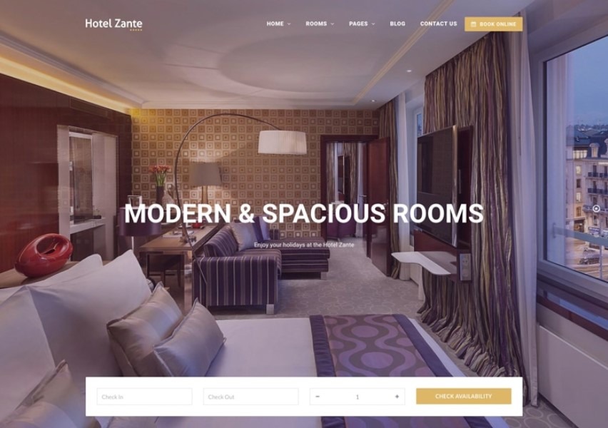 Hotel Zante is another of best wordpress themes for hotels , and others