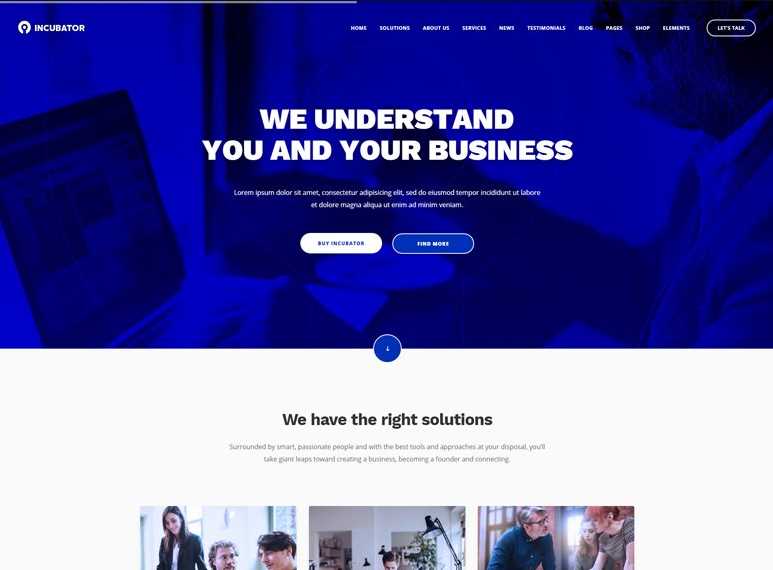 Incubator is the best wordpress themes for business