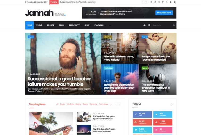 Jannah News the best wordpress themes for online newspapers or news sites