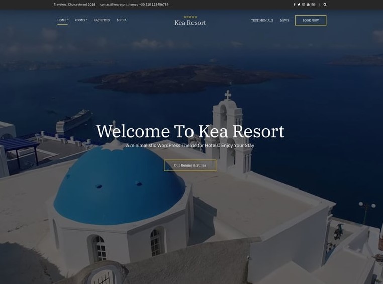 Kea the best wordpress themes for resort or hotels