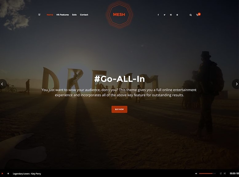 MESH is the Best WordPress Themes for Musicians or mucial groups