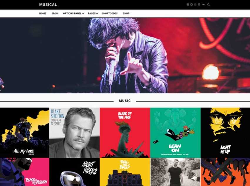Musical is the best free wordpress themes for music groups