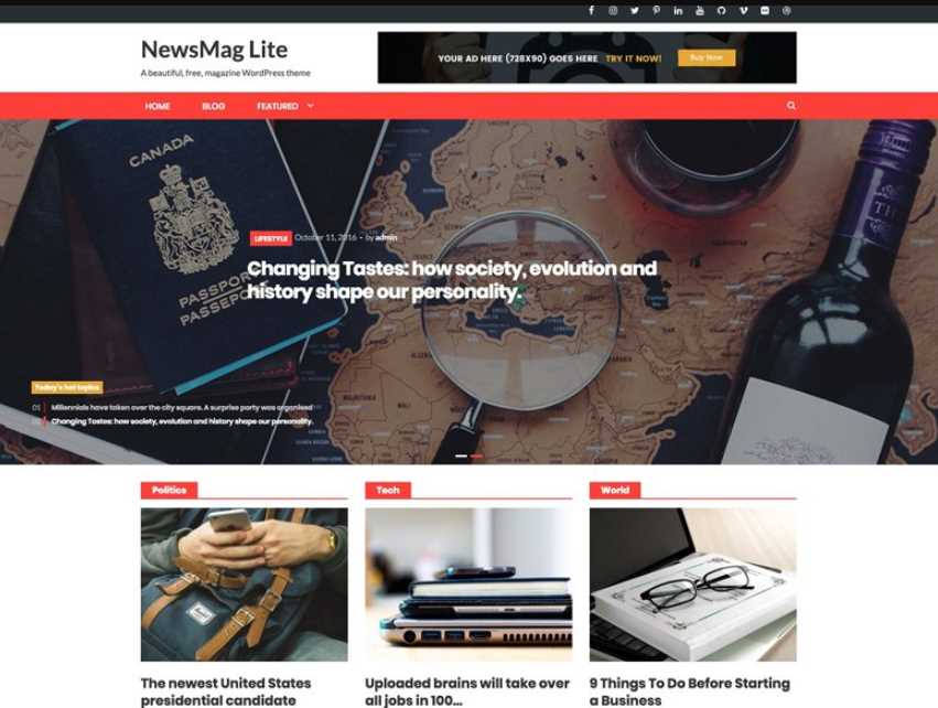 NewsMag Lite the best free wordpress themes for newspaper or online news