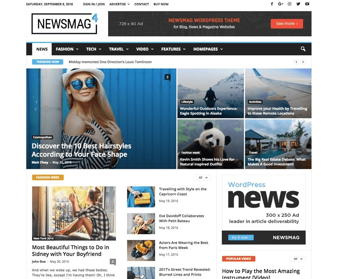 NewsMag the best wordpress video magazines theme
