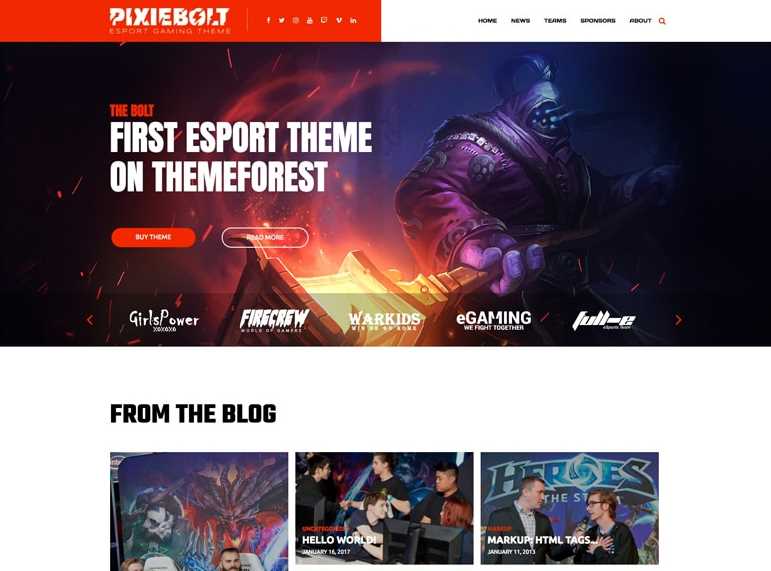 Pixie Bolt Best WordPress Themes for Gaming