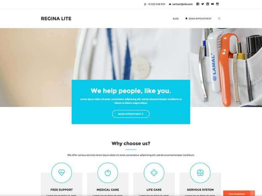 Regina is the best wordpress themes for Business madicle