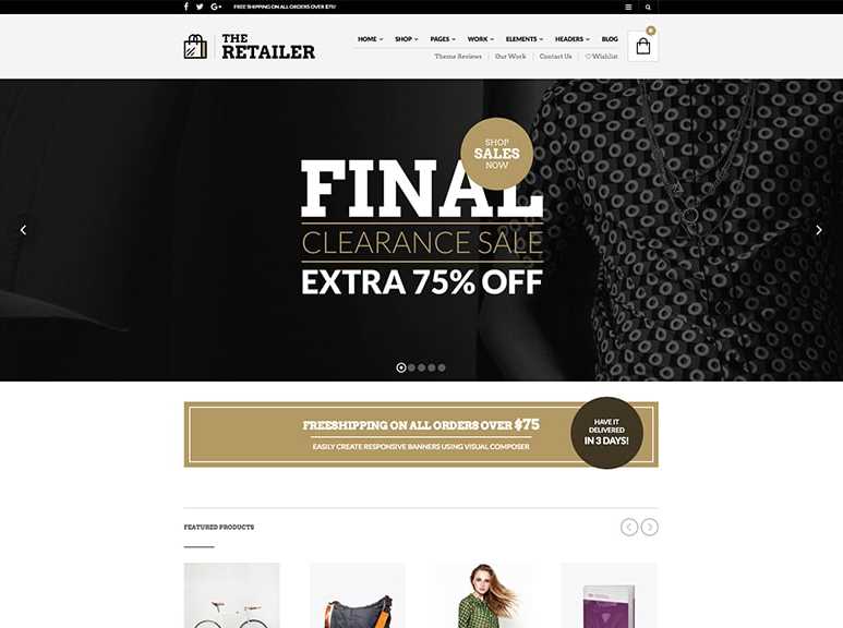 Retailer is the best woocommerce themes for online stores