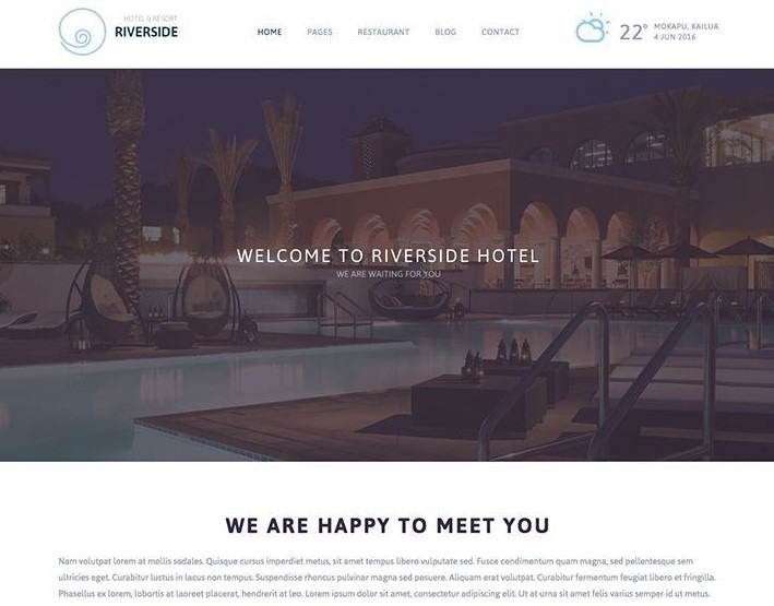 RiverSide is the best wordpress themes for Hotels or resorts