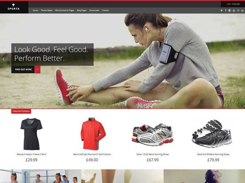 Sporta the best free wordpress themes for online store or sports store