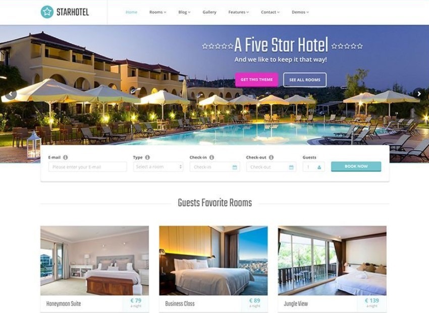 StarHotel is the best wordpress themes for Hotels