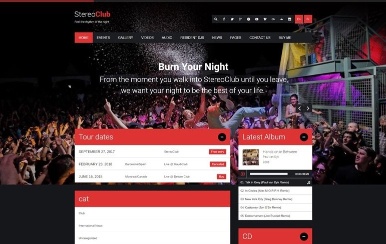 StereoClub the Best WordPress Themes for Musicians 
