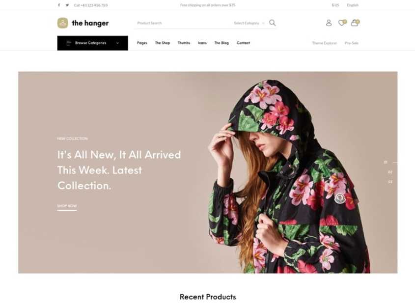 The Hanger the best wordpress themes for ecommerce website or online store