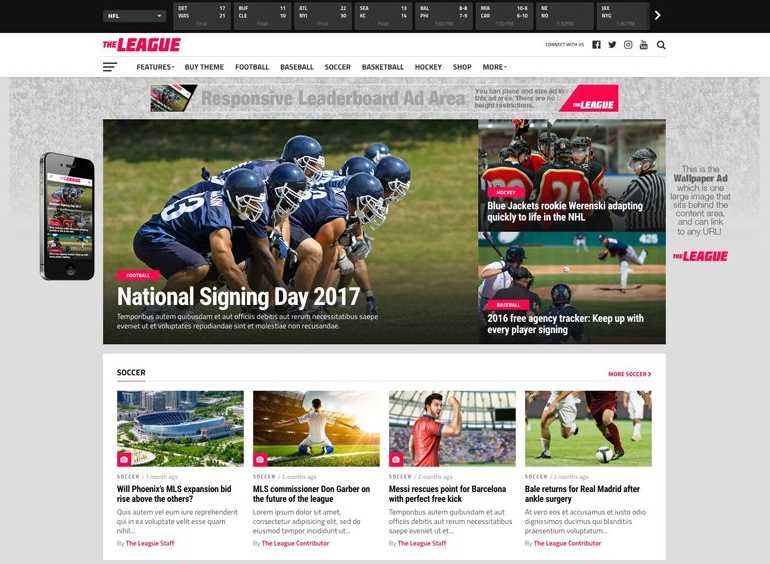 The League the best wordpress themes for online newspapers