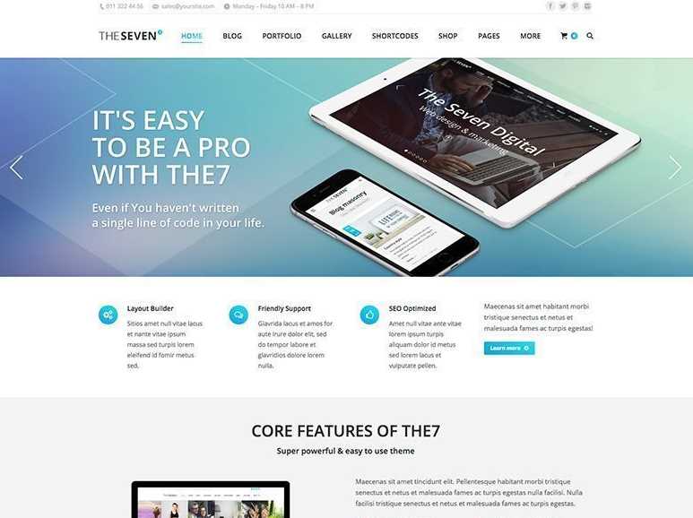 The7 the best wordpress themes for multipurpose