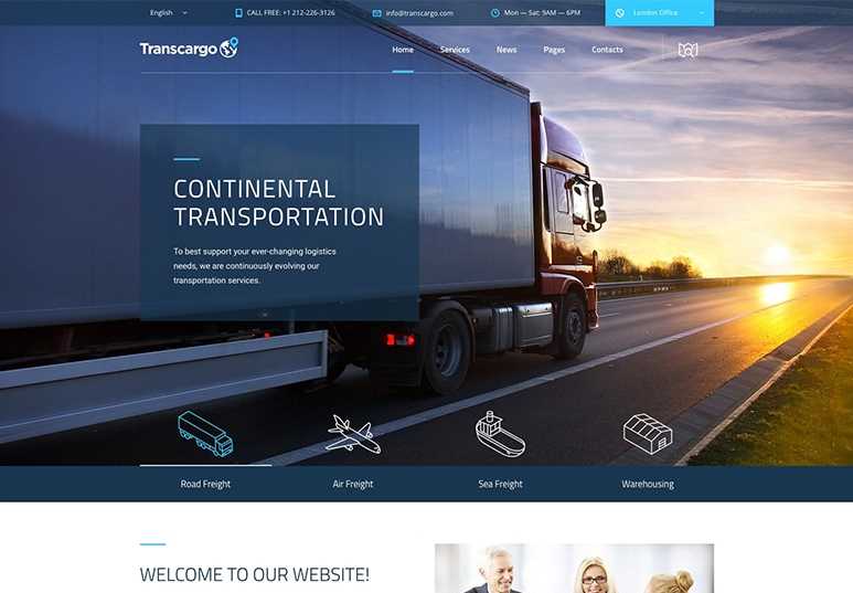 Transcargo the best wordpress themes for transport business