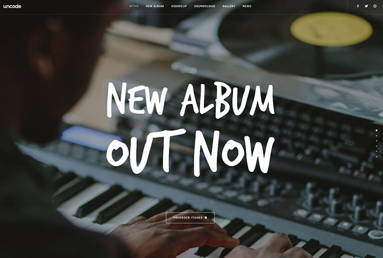 Uncode is the Best WordPress Themes for Musicians 