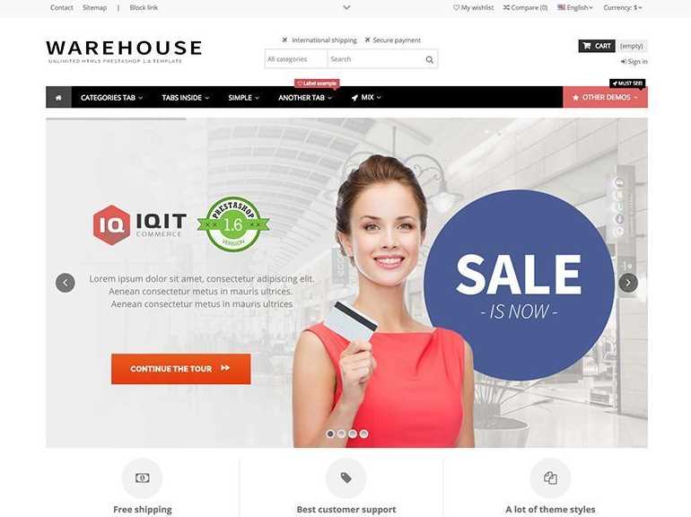 WareHouse the best pastashop themes for online stores