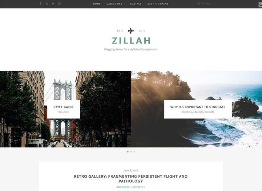 Zillah is the best wordpress themes for flight and pathology