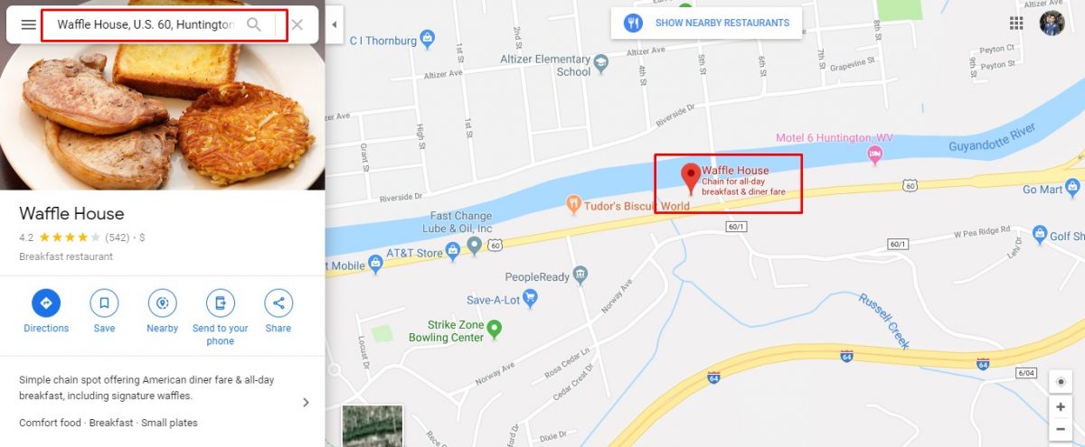 search location on google maps